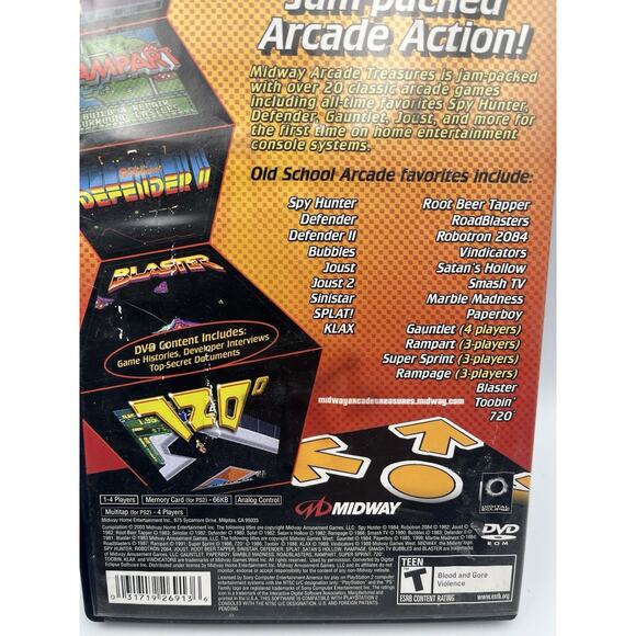 Midway Arcade Treasures 1 PS2 PlayStation 2 Complete CIB - Picture 3 of 8